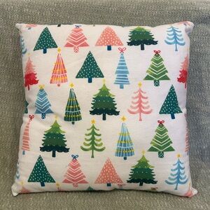 Festive Christmas Tree Pillow- light soft flannel material. 18x18” pillow.
